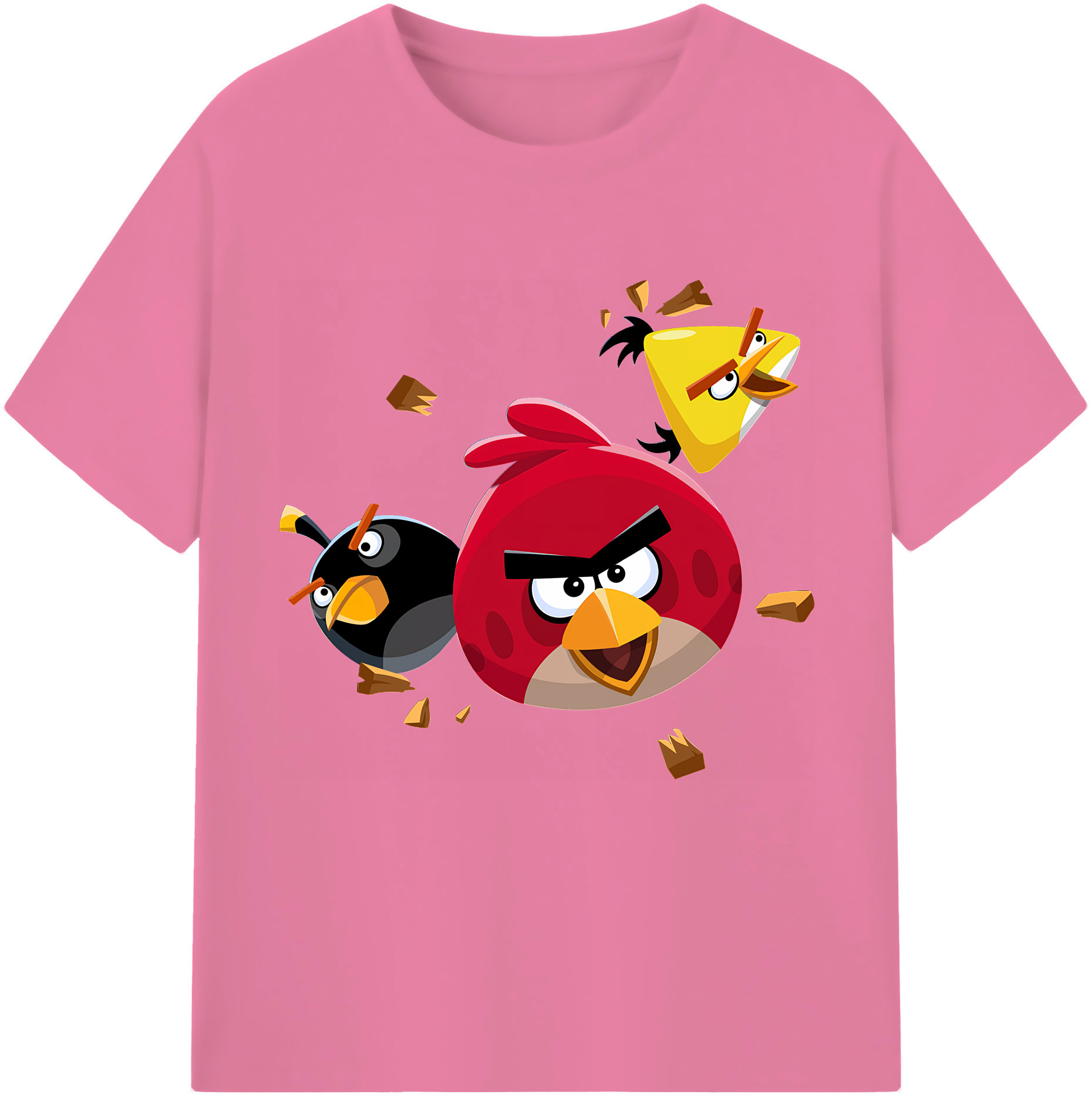（画像用） Angry Birds アングリーバード 綿100％半袖Tシャツ（フロントプリント）